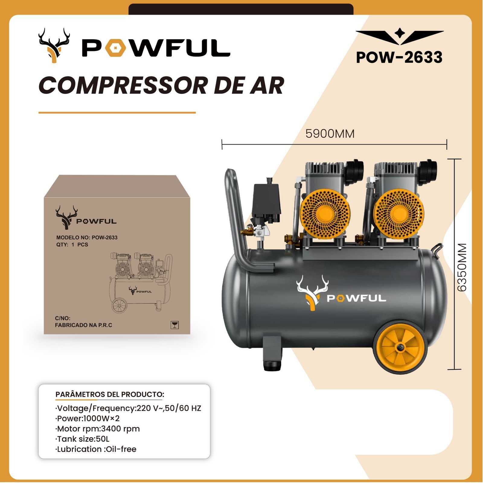 COMPRESORA DE AIRE 50 Litros