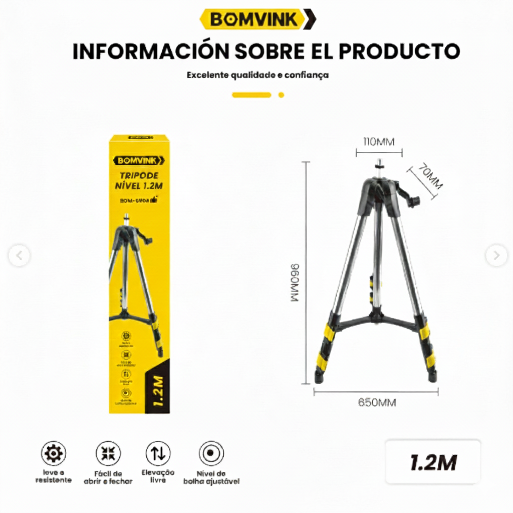 Trípode para Nivel Láser 1.2M