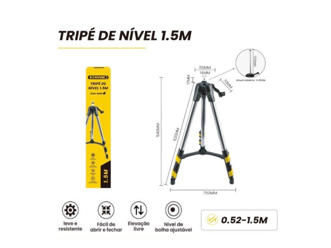Trípode para Nivel láser 1.5M